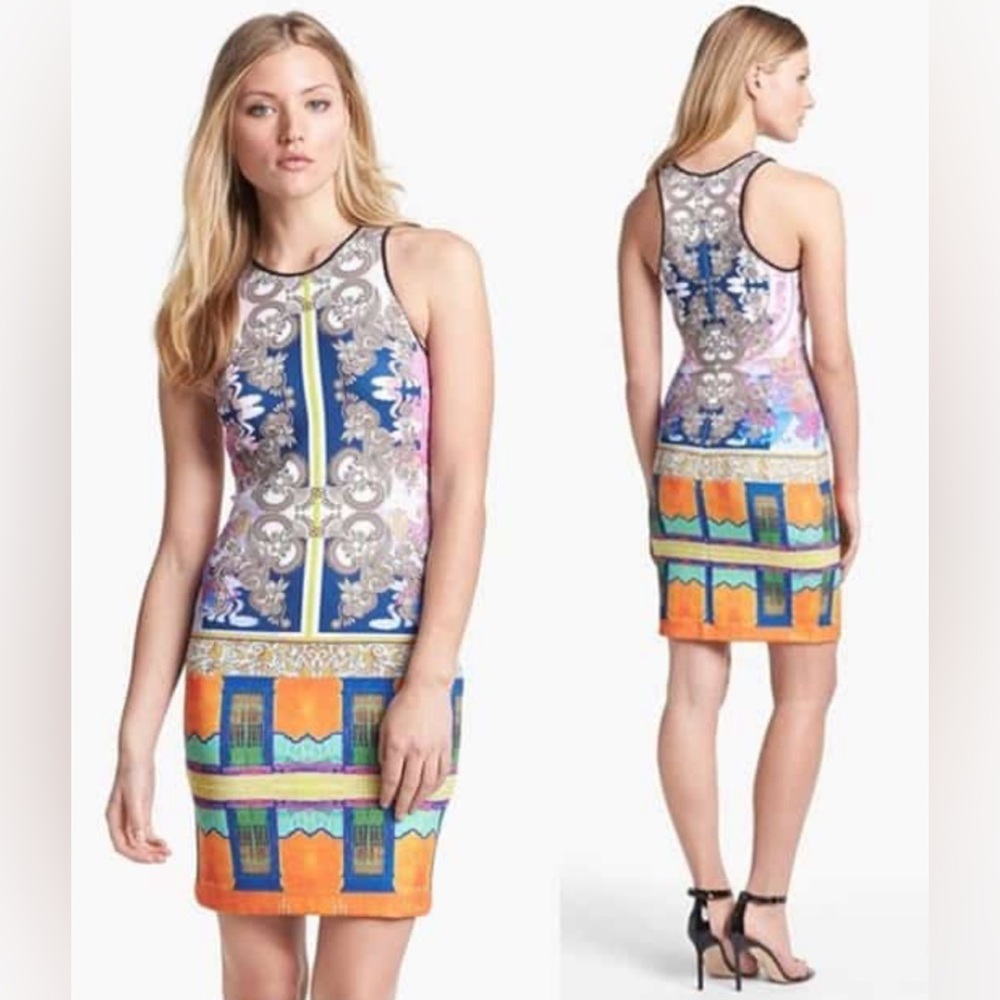 CLOVER CANYON ABSTRACT ART NEOPRENE BODY CON DRESS - Picture 1 of 6
